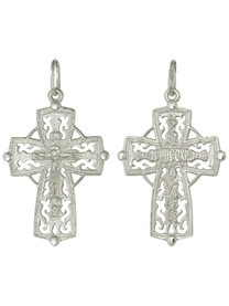 Православный нательный крест терновый венец из серебра