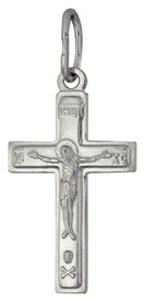 Православный нательный крест четырехконечный из серебра