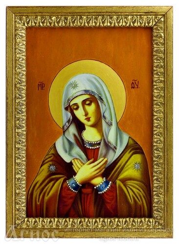 Икона Божьей Матери "Умиление" из серебра, фото 1