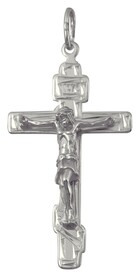 Крестик из белого золота мужской