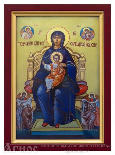 Икона Божьей Матери "Всех скорбящих радость" из серебра, фото 1