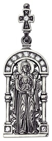 Нательная иконка Божьей Матери "Ярославская " из серебра