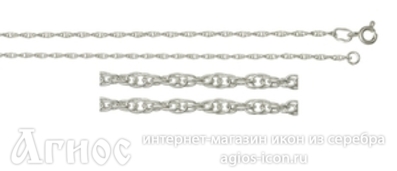 Серебряная цепь "Двойная кордовая", 4.70 г, фото 1