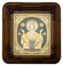 Икона Божьей Матери "Неупиваемая чаша" из серебра