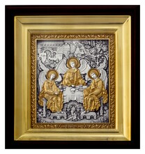 Икона Святой Троицы из серебра