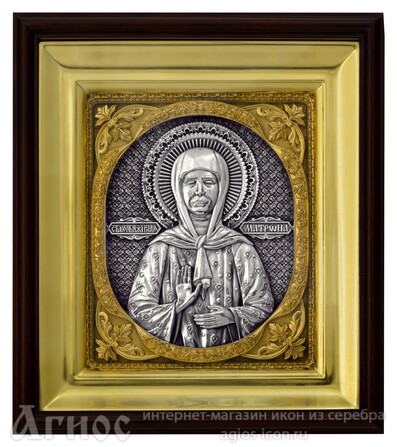 Икона Матроны Московской из серебра, фото 1
