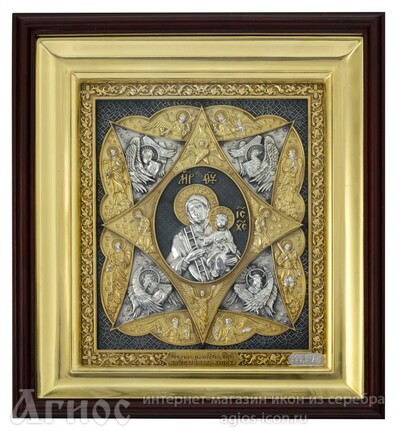 Икона Божьей Матери "Неопалимая купина" из серебра, фото 1