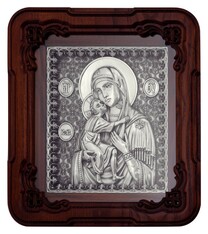 Икона Божьей Матери "Феодоровская" из серебра