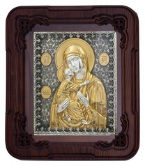 Икона Божьей Матери "Владимирская" из серебра