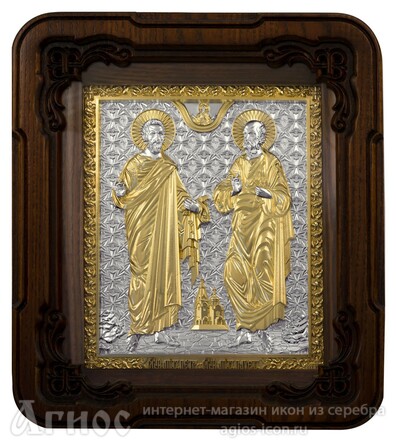 Икона Апостолов Петра и Павла из серебра, фото 1