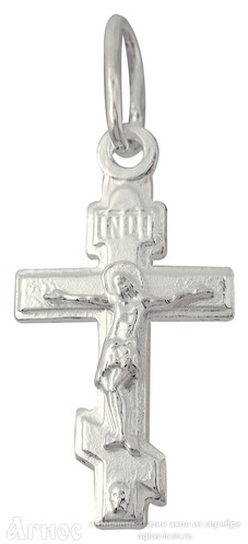Православный нательный крест осмиконечный из серебра, фото 1