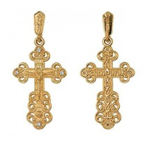 Православный крест с фианитом из золота