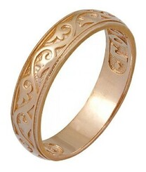 Позолоченное венчальное кольцо с "Господи, помилуй"