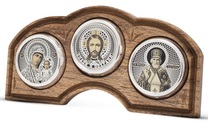 Автомобильная икона триптих Спаситель, Богородица, Николай Мирликийский