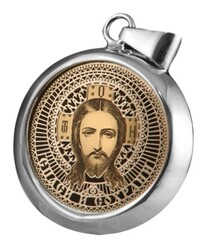 Образок Спасителя Иисуса Христа из серебра