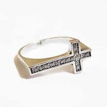 Православное кольцо с крестом серебряное