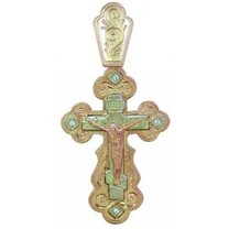 Православный крест с фианитом из золота