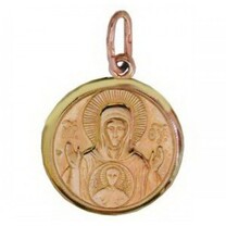 Образок Божьей Матери "Знамение" из золота