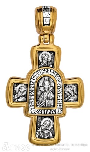 Нательный крест Господь Вседержитель с иконой Богородицы Иверская, фото 1