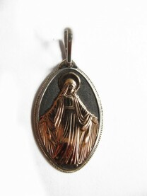 Серебряная иконка "Покров Богородицы"