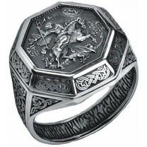 Православное мужское кольцо "Георгий Победоносец"