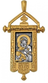 Нательная иконка Божьей Матери "Владимирская. Процветший Крест"