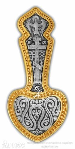 Сувенирная серебряная ложка на крестины «Славянские узоры», фото 1