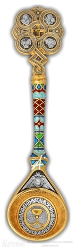 Сувенирная серебряная ложка на крестины «Символы Евангелистов», фото 1