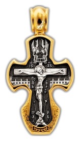 Нательный позолоченный крест для мужчины "Матрона Московская"