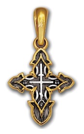 Серебряный нательный крест Голгофа. Хризма