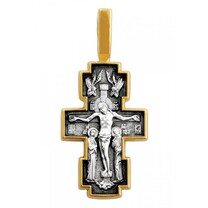 Нательный крест Распятие c иконой Богородицы Млекопитательница