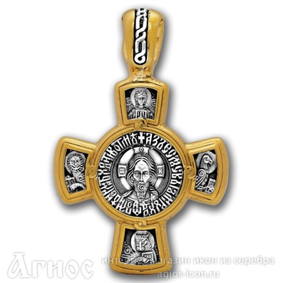 Крестик нательный Спас с иконой Пресвятой Богородицы Касперовская, фото 1
