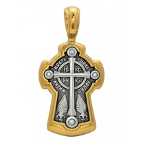 Крест нательный Процветший с иконой Веры, Надежды, Любови и Софии