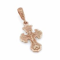 Православный нательный крест Распятие из золота с молитвой 