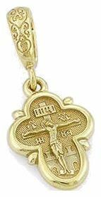 Православный нательный крест каплевидный из золота