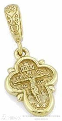 Православный нательный крест каплевидный из золота, фото 1