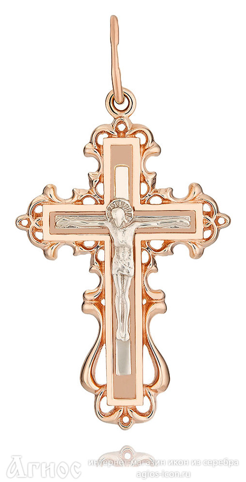 Золотой женский крестик - Купить нательный крестик с доставкой - Агиос:православный интернет-магазин