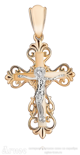 Нежный золотой женский крестик, фото 1