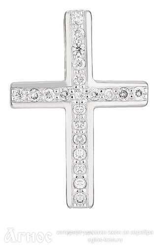 Православный крест Четырехконечный с бриллиантами из золота, фото 1