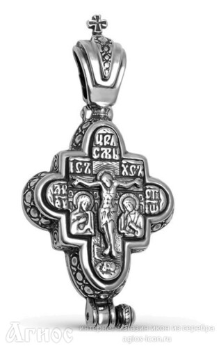 Крест мощевик "Распятие Христово. Иоанн Кронштадтский" , фото 1