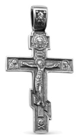 Мужской большой серебряный крест с чернением