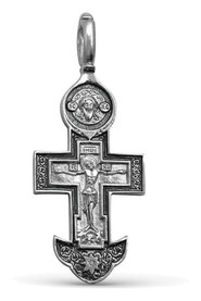 Нательный крест с Распятием с иконой Богородицы Страстная