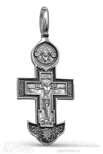 Нательный крест с Распятием с иконой Богородицы Страстная, фото 1