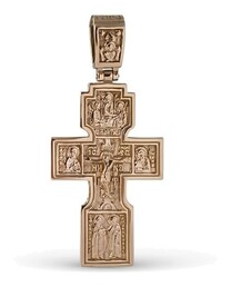 Нательный позолоченный крест для мужчины "Знамение"
