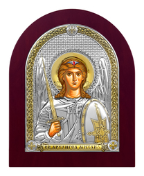 Икона архангела Михаила из серебра с позолотой
