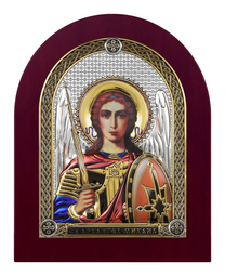 Икона архангела Михаила из серебра с позолотой