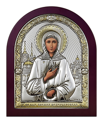 Икона Ксении Петербургской с серебром с позолотой