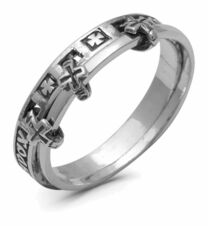 Кольцо «Спаси и сохрани» двойное серебряное