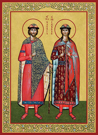 Печатная икона князей Бориса и Глеба