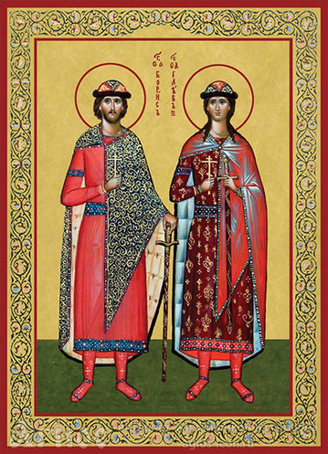Печатная икона князей Бориса и Глеба, фото 1